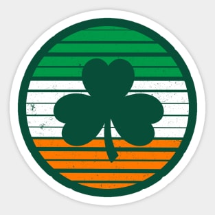 Vintage Shamrock Silhouette - Flag - St. Patricks Day Sticker